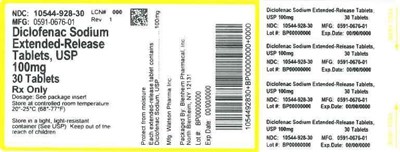 100mg 30ct (Label Diclofenac Sodium Tabs 100mg Bpi(10544 928 30) Watson(0591 0676 01) Rev1)